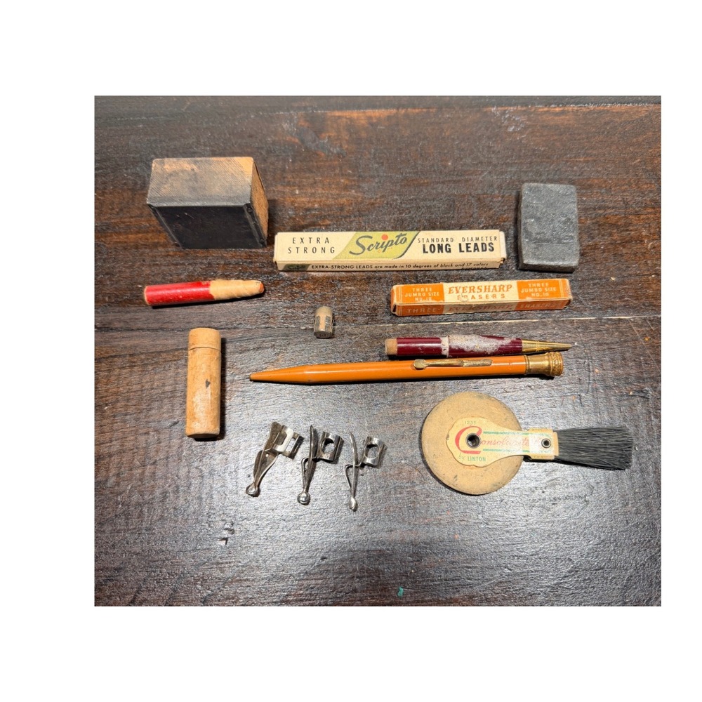 Bavaria Scripto Eversharp Mechanical Pencil Clips Lead Eraser‎ Typewriter Brush